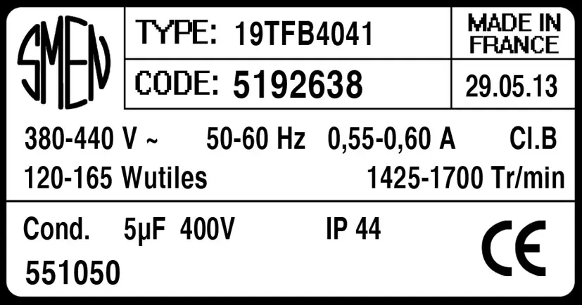 6129002638-MOTEUR SMEN 19TFB4041 "551050" *5192638* 2
