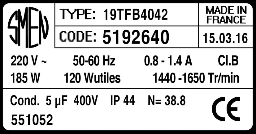 6129002640-MOTEUR SMEN 19TFB4042 "551052" *5192640* 2
