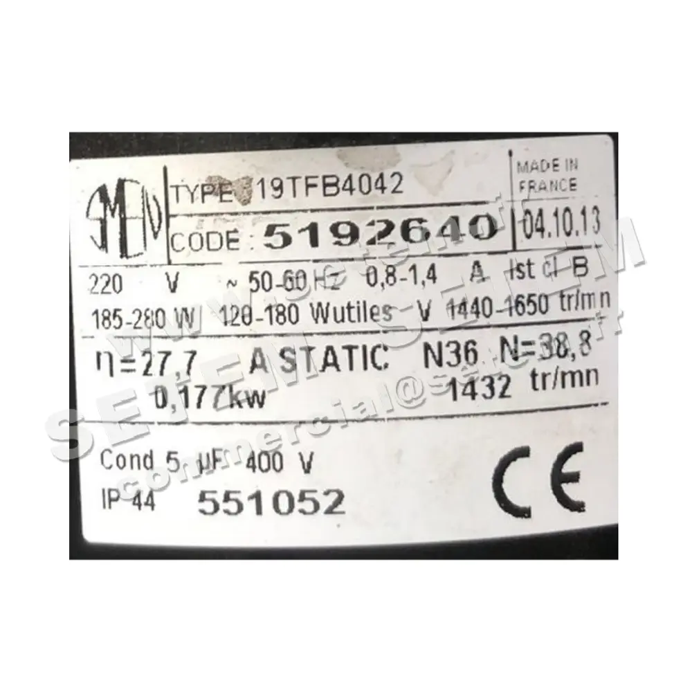 6129002640-MOTEUR SMEN 19TFB4042 "551052" *5192640* 3