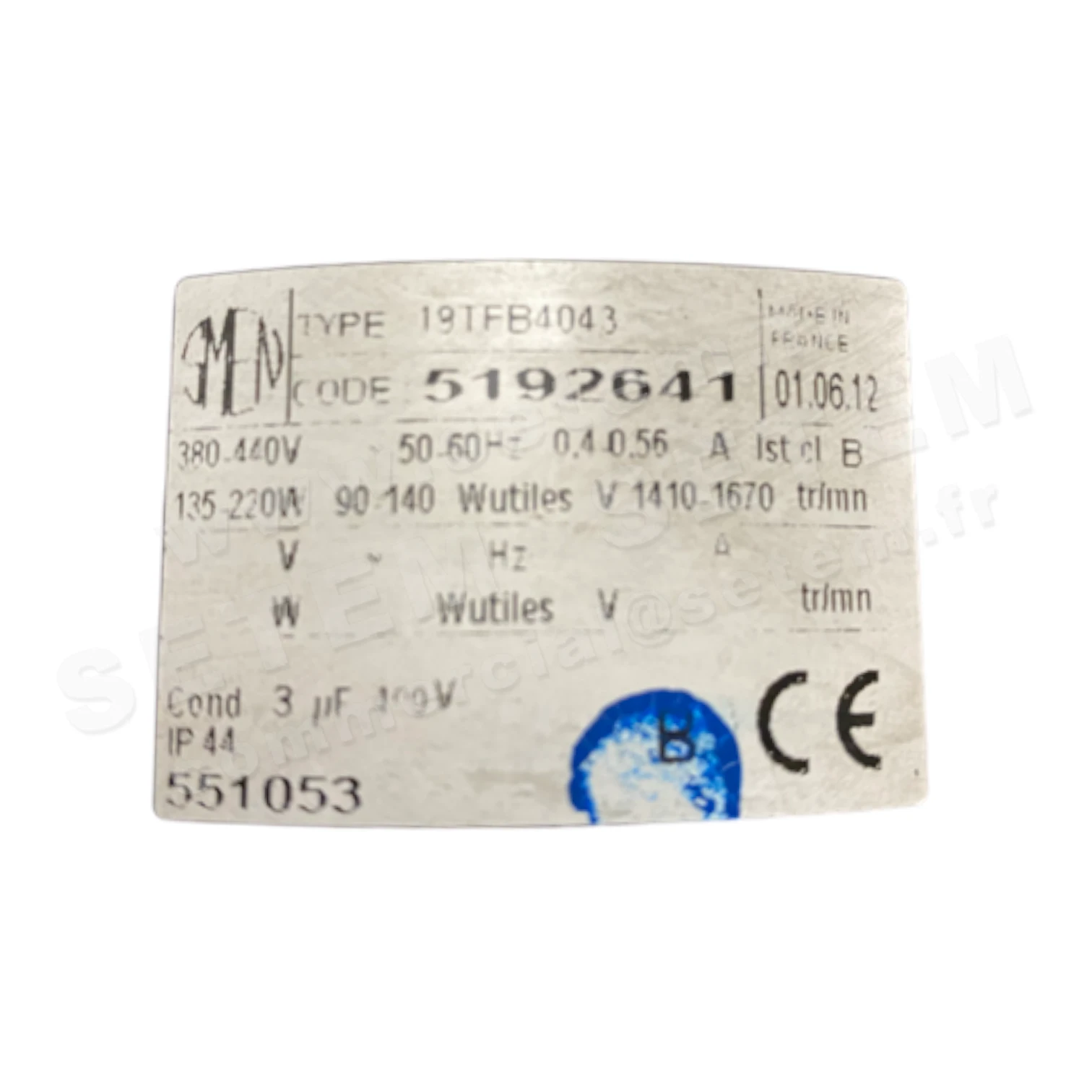 6129002641-MOTEUR SMEN 19TFB4043 "551053" *5192641* 2