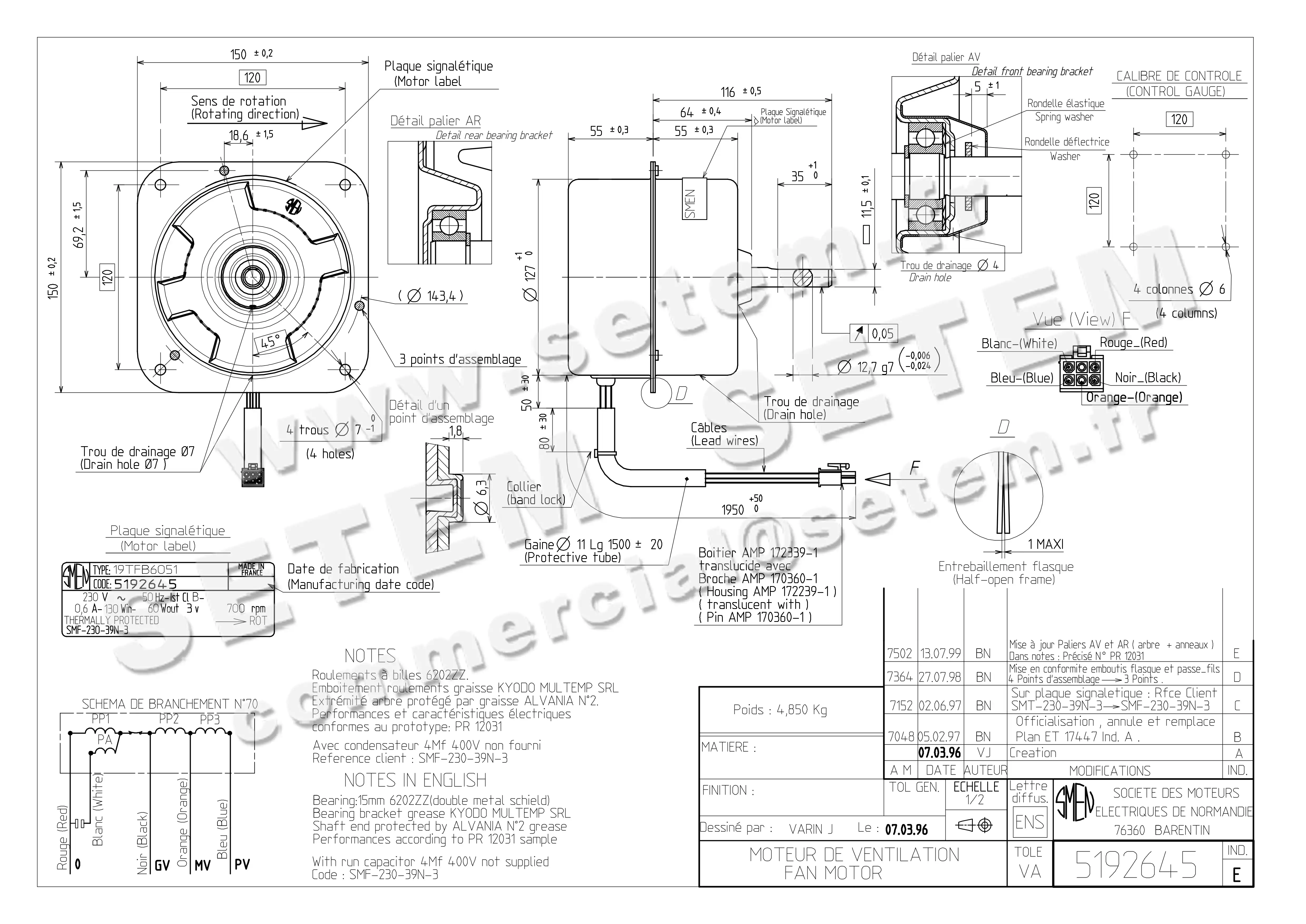 6129002645-MOTEUR SMEN 19TFB6051 *5192645* 3