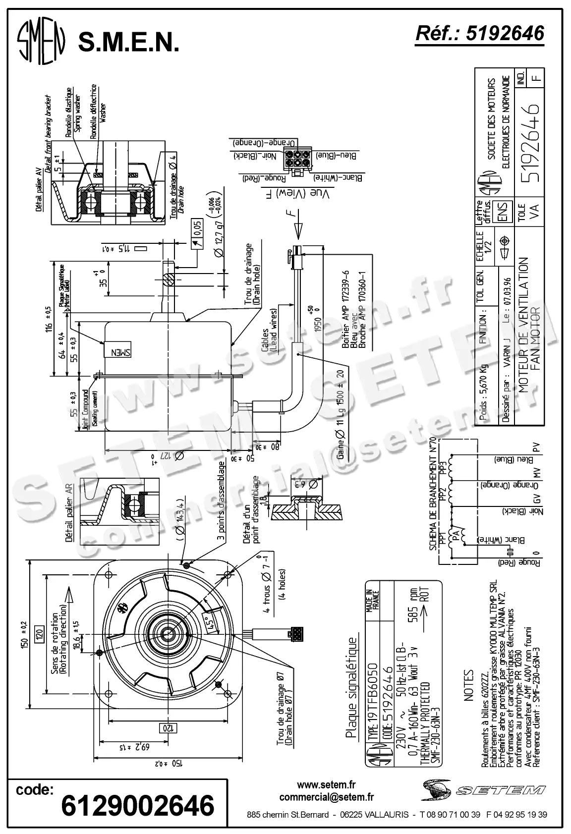6129002646-MOTEUR SMEN 19TFB6050 *5192646* 4