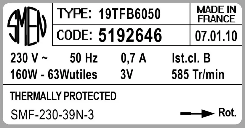 6129002646-MOTEUR SMEN 19TFB6050 *5192646* 2