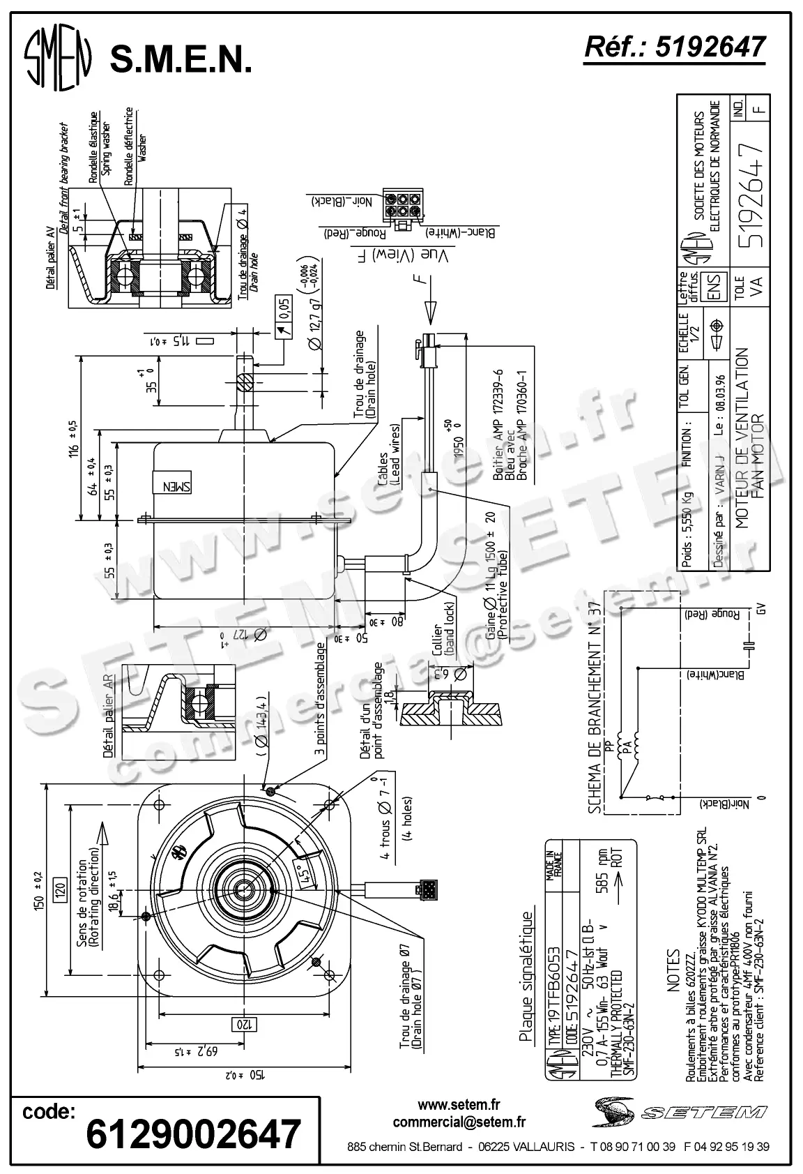 6129002647-MOTEUR SMEN 19TFB6053 *5192647* 4