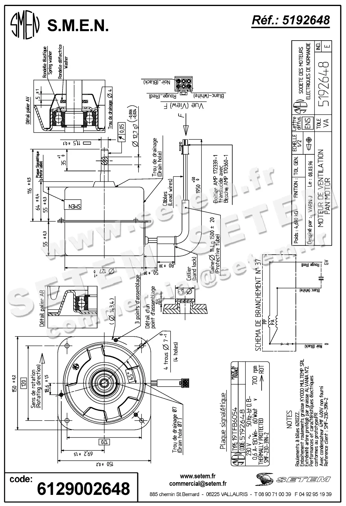 6129002648-MOTEUR SMEN 19TFB6054 *5192648* 4