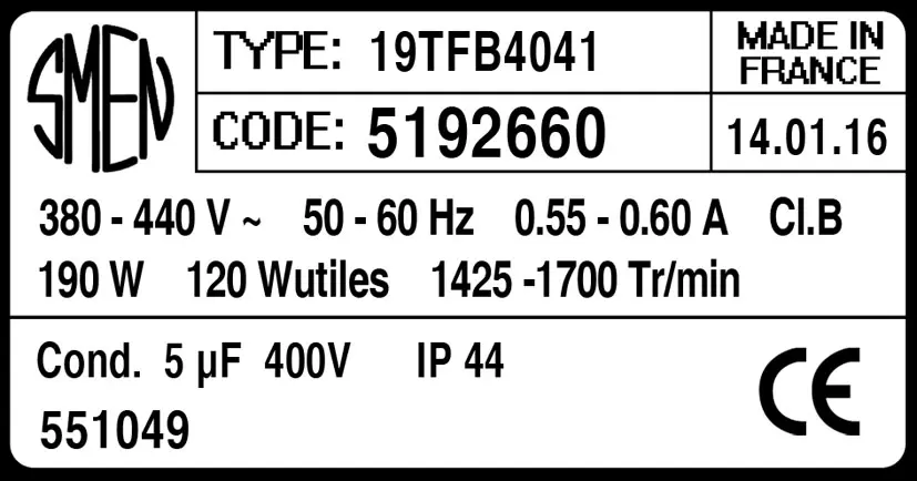 6129002660-MOTEUR SMEN 19TFB4041 "551049" *5192660* 2