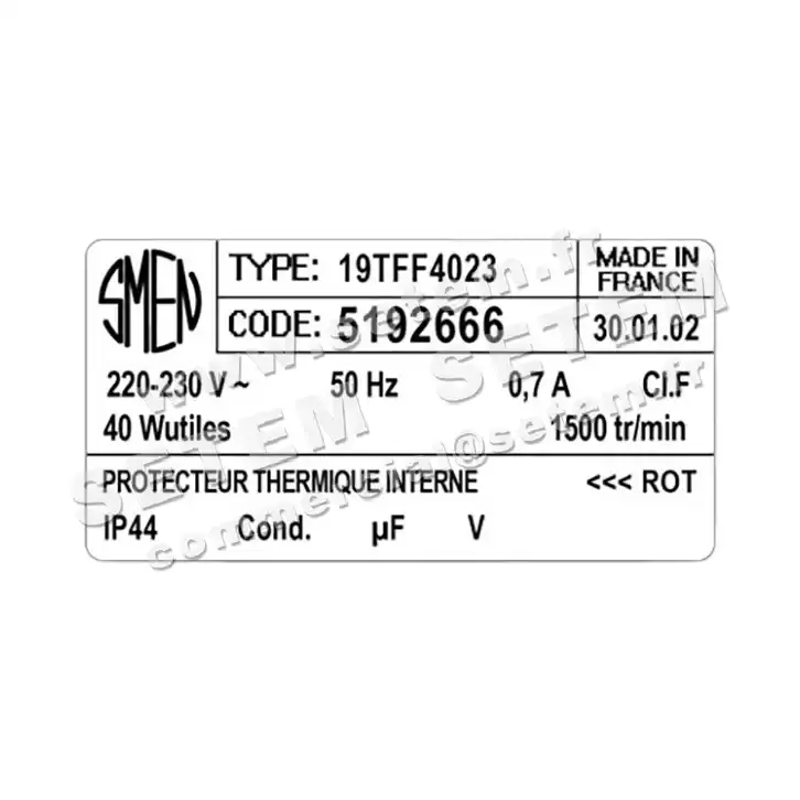 6129002666-MOTEUR SMEN 19TFF4023 *5192666* 3