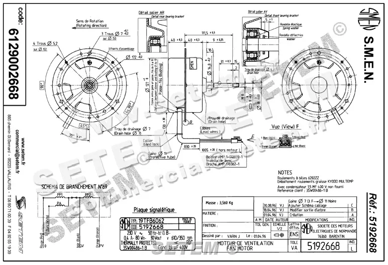 6129002668-MOTEUR SMEN 19TFB6062 *5192668* 3