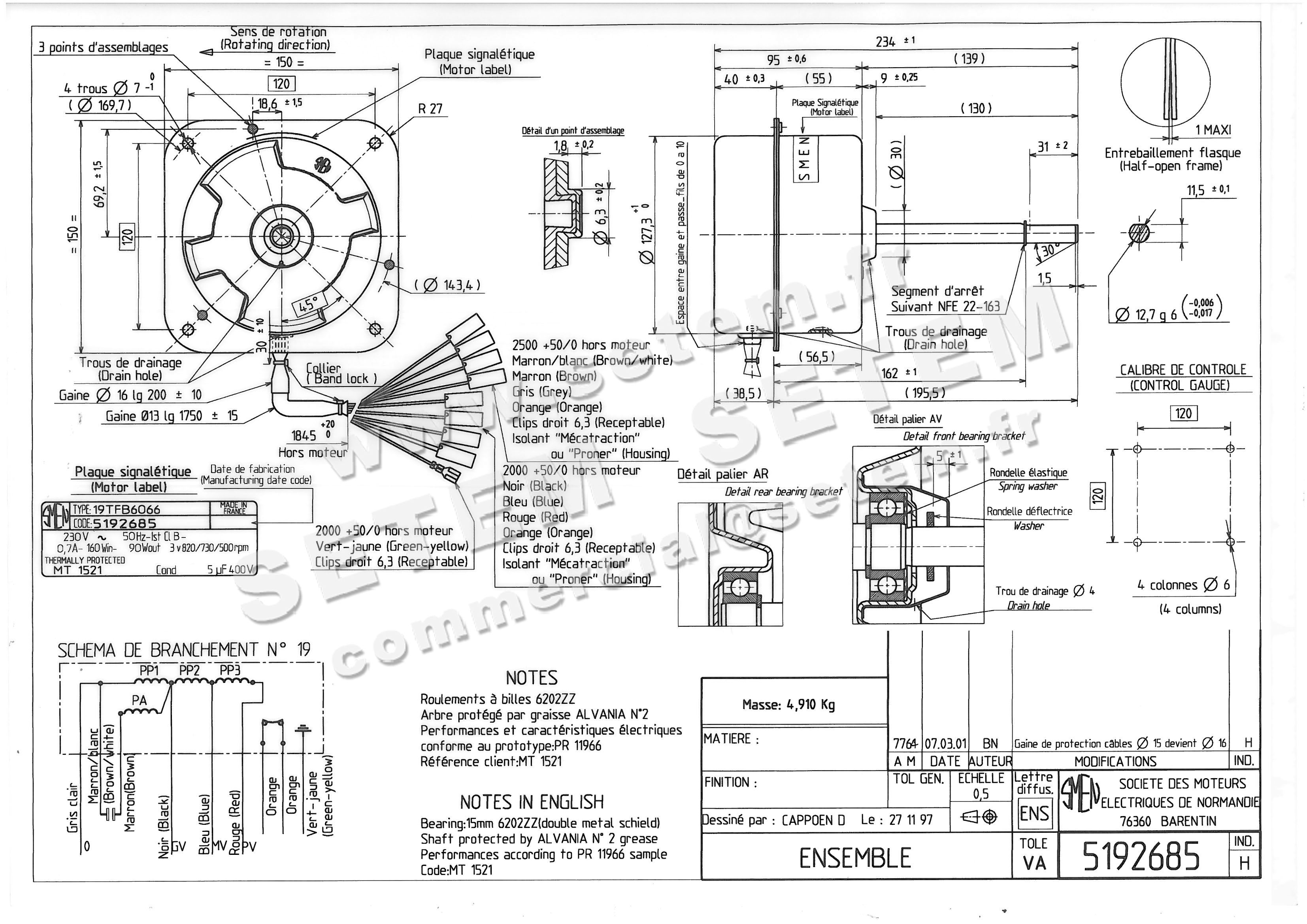 6129002685-MOTEUR SMEN 19TFB6066 "MT1521" *5192685* 5