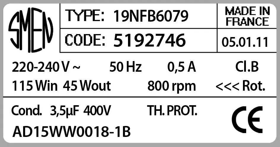 6129002746-MOTEUR SMEN 19NFB6079 *5192746* 2