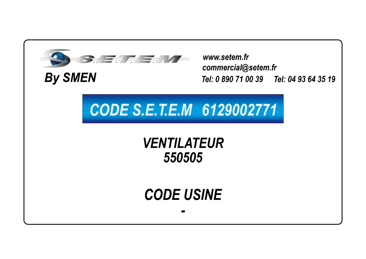 6129002771-VENTILATEUR SMEN "550505"
