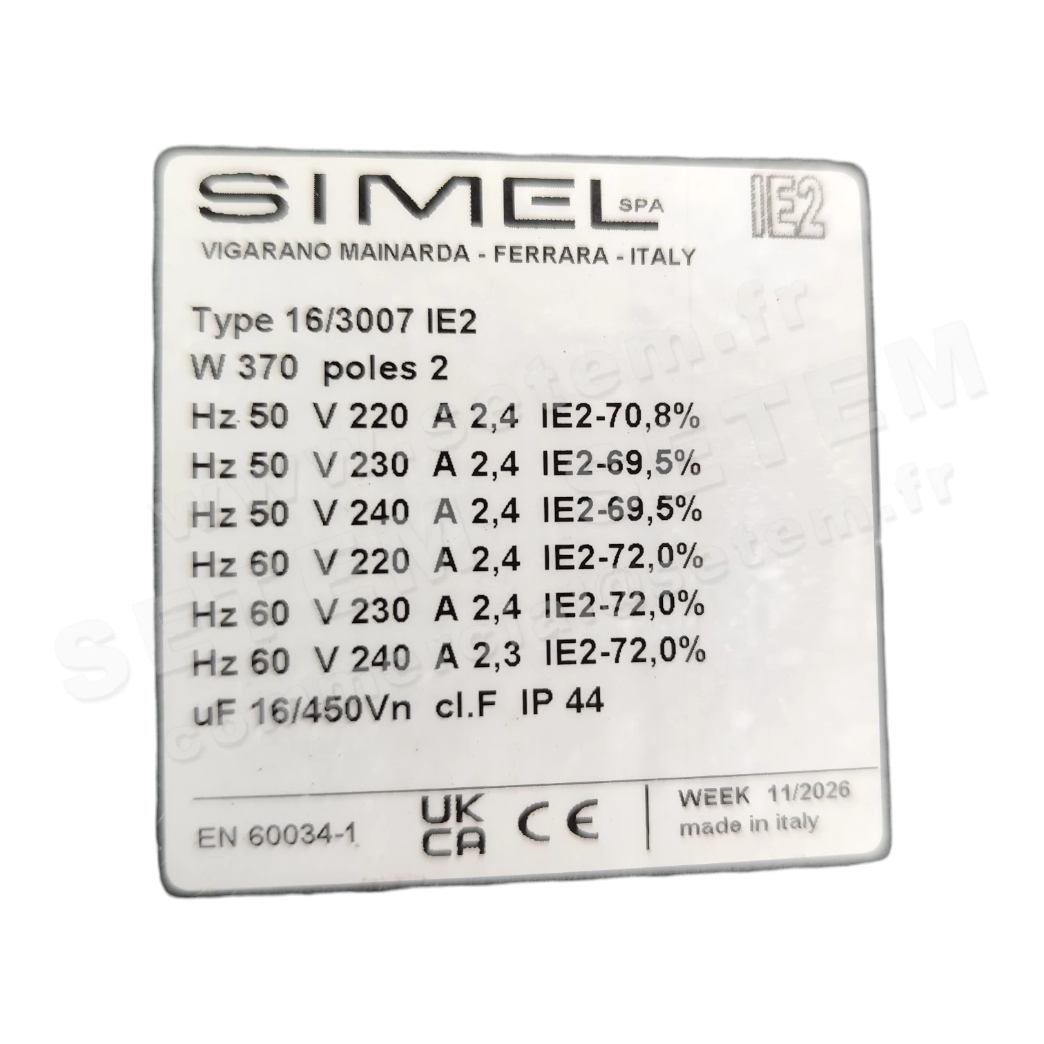 6132000009-MOTEUR SIMEL 16/3007 4