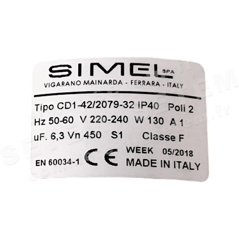 6132000049-MOTEUR SIMEL CD1-42/2079-30 IP40 50-60Hz 220-240V