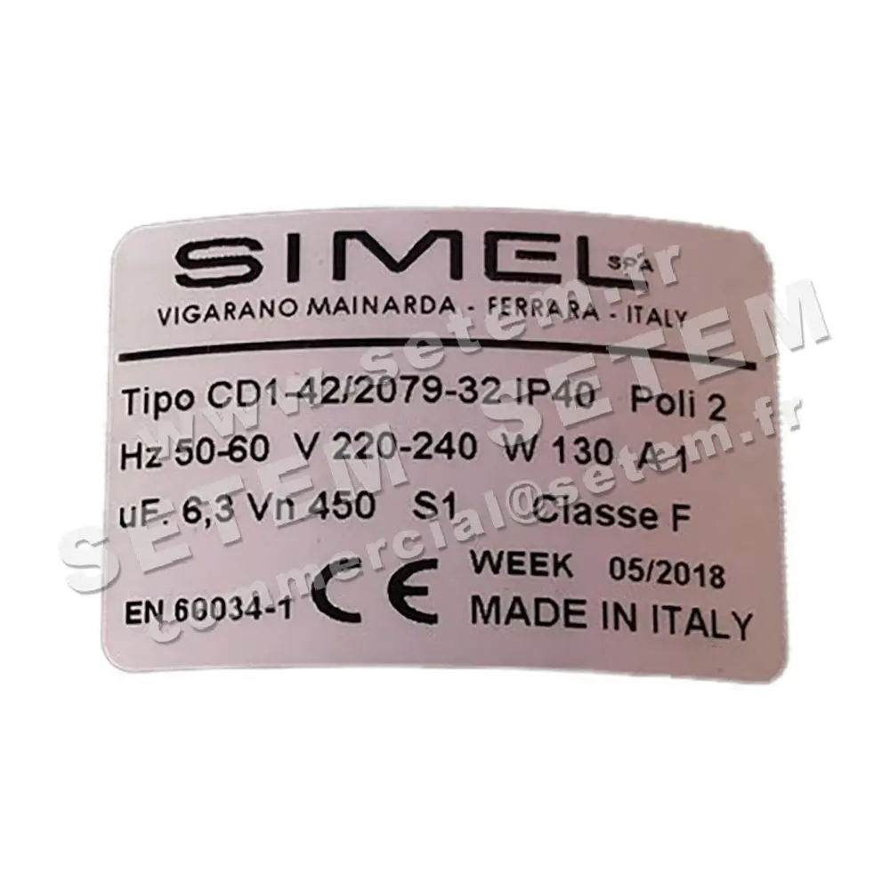 6132000049-MOTEUR SIMEL CD1-42/2079-30 IP40 50-60Hz 220-240V 2