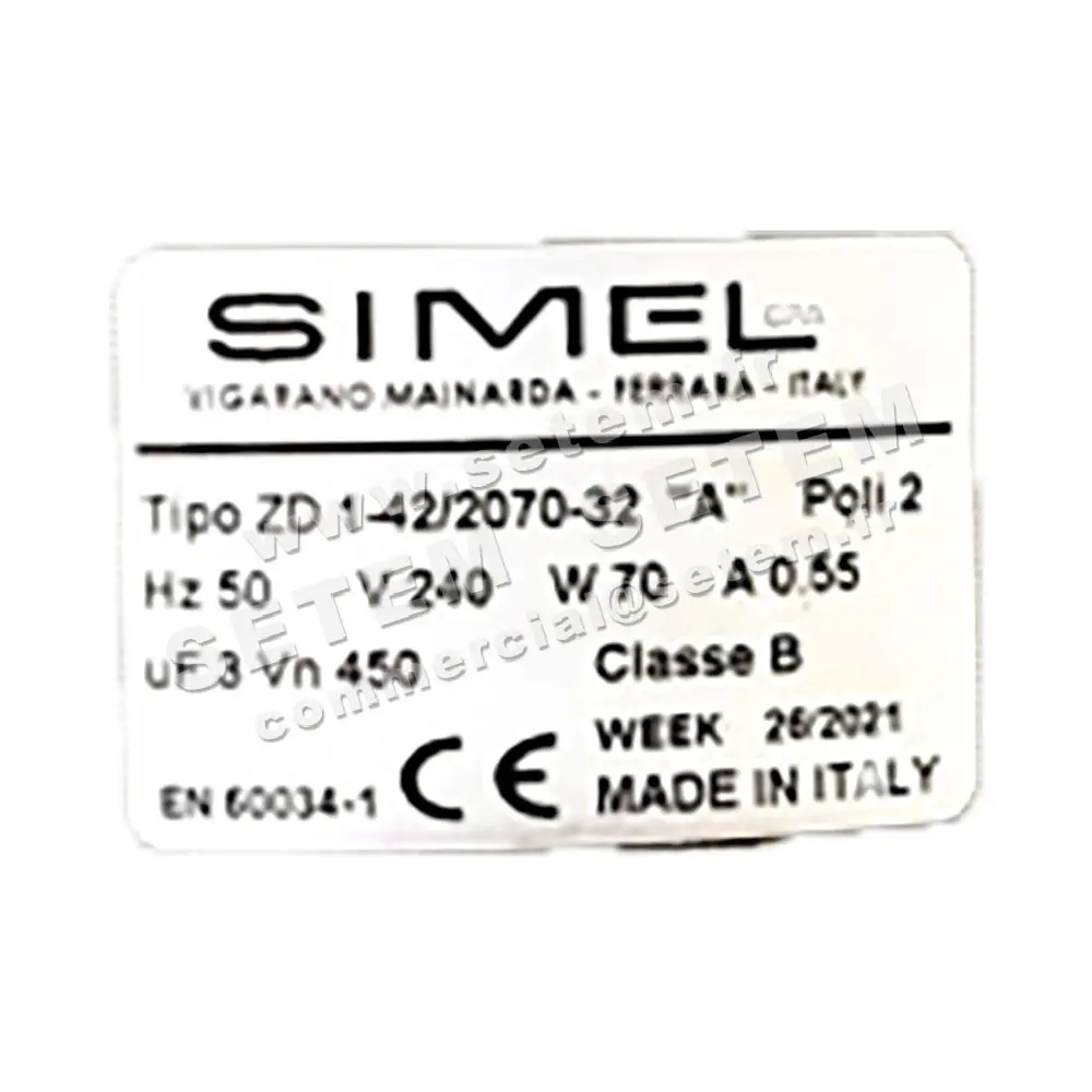 6132000051-MOTEUR SIMEL ZD 1-42/2070-32 50Hz 240V 70W A0.55 2