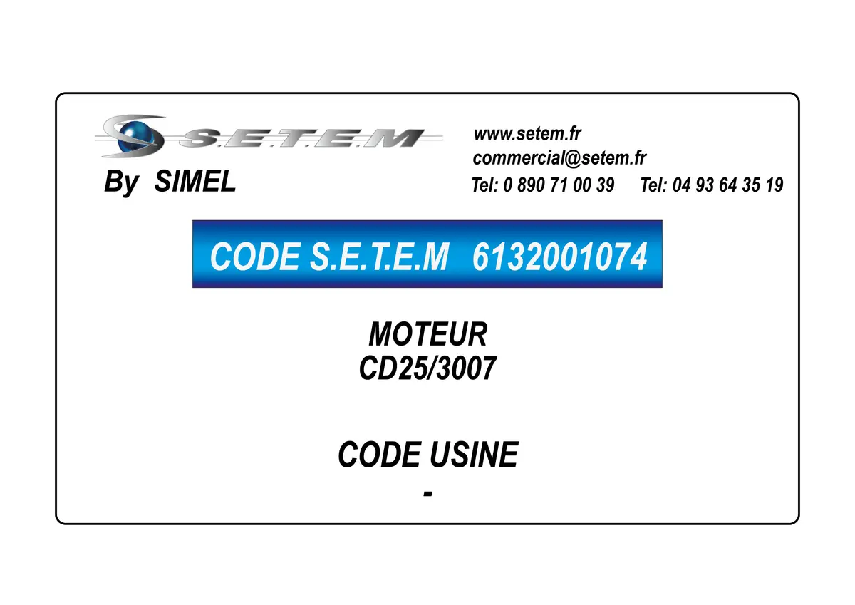 6132001074-MOTEUR SIMEL CD25/3007