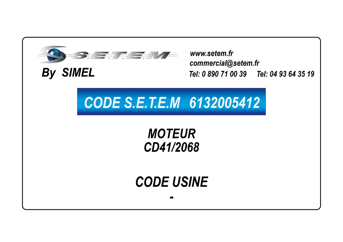 6132005412-MOTEUR SIMEL CD41/2068