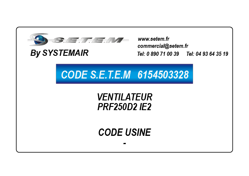 6154503328-VENTILATEUR SYSTEMAIR PRF250D2 IE2
