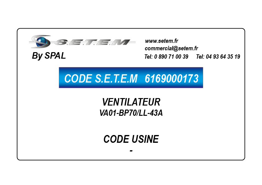 VENTILATEUR VA01-BP70/LL-43A