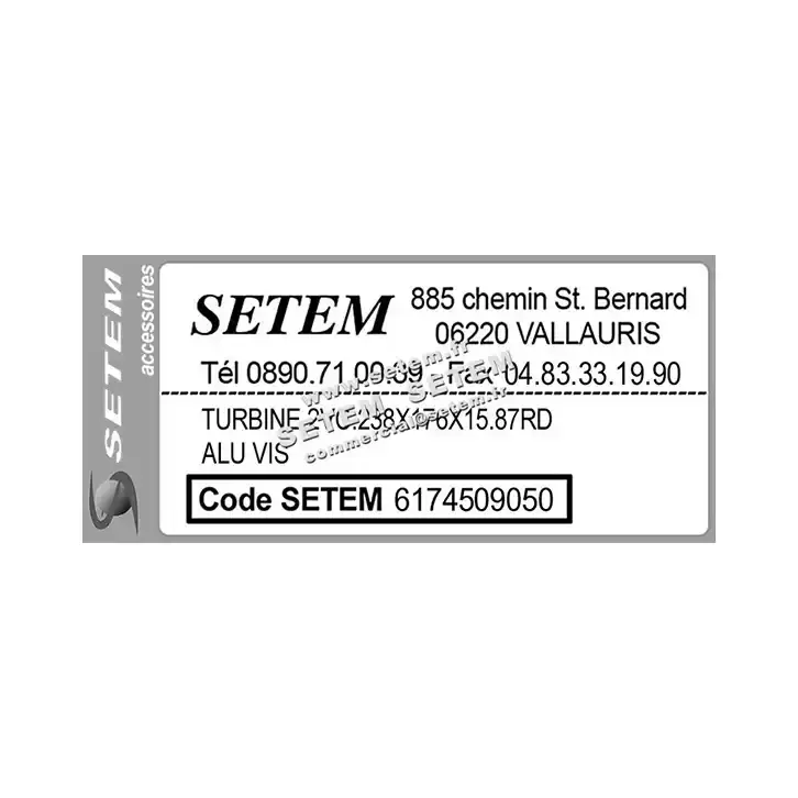 TURBINE 2VC.238X176X15.87RD ALU VIS 2