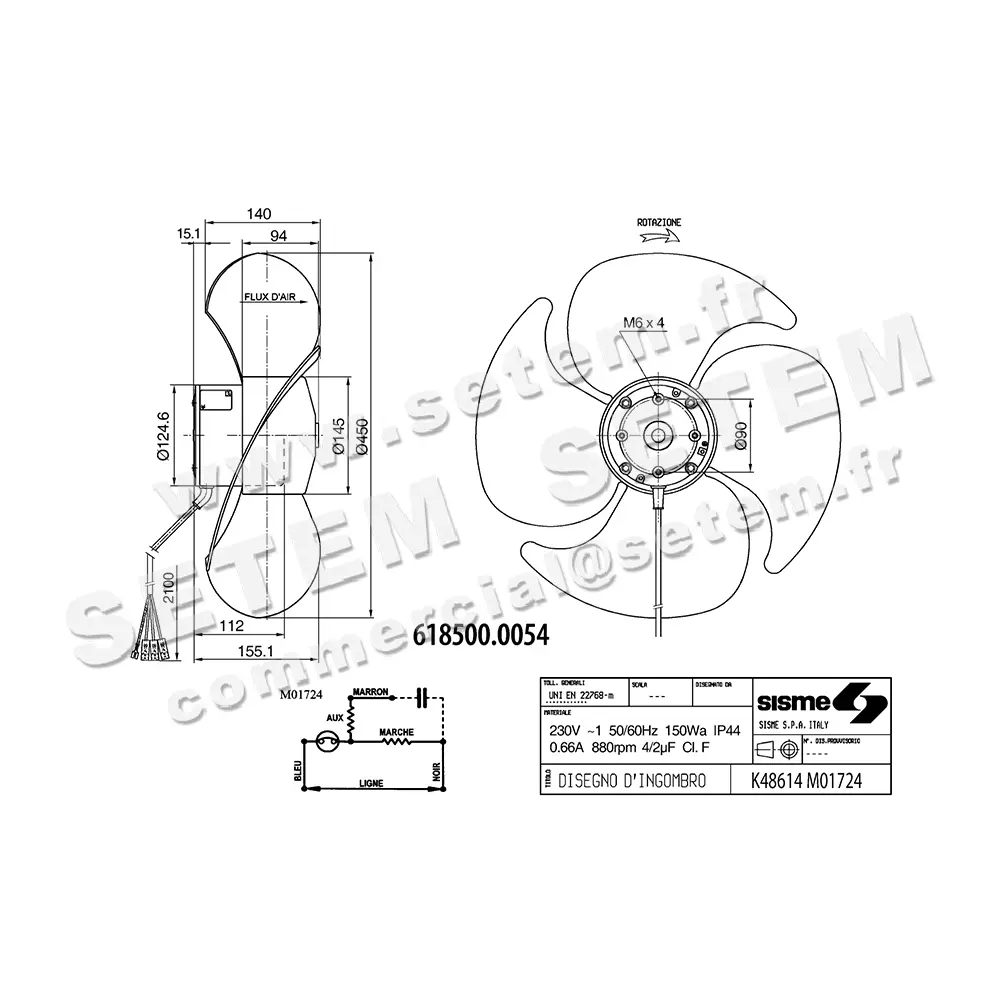 6185000054-VENTILATEUR SISME K48614MO1724