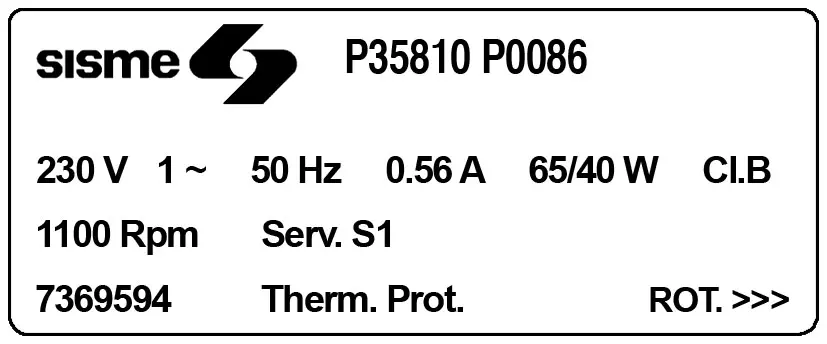6185000086-MOTEUR SISME P35810P0086 "7369594" 2