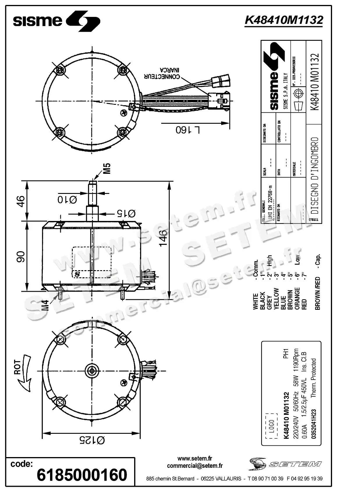 6185000160-MOTEUR SISME K48410M01132 0352041H23" 4