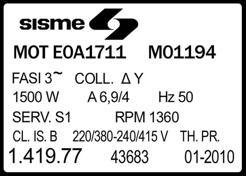 6185000194-MOTEUR SISME E0A1711 MO1194 141977" 2