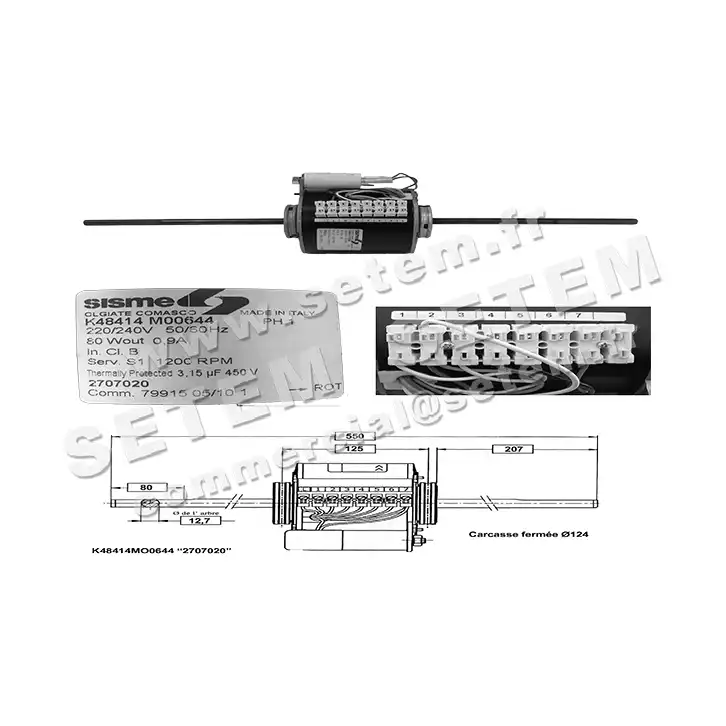 6185000644-MOTEUR SISME K48414M00644 "2707020" 2