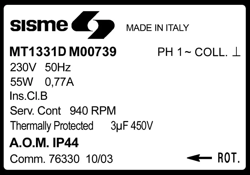 6185000739-MOTEUR SISME MO0739 "MT1331D" 2