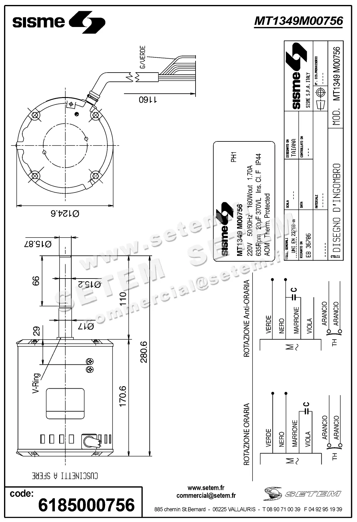 6185000756-MOTEUR SISME MO0756 "MT1349D" 3