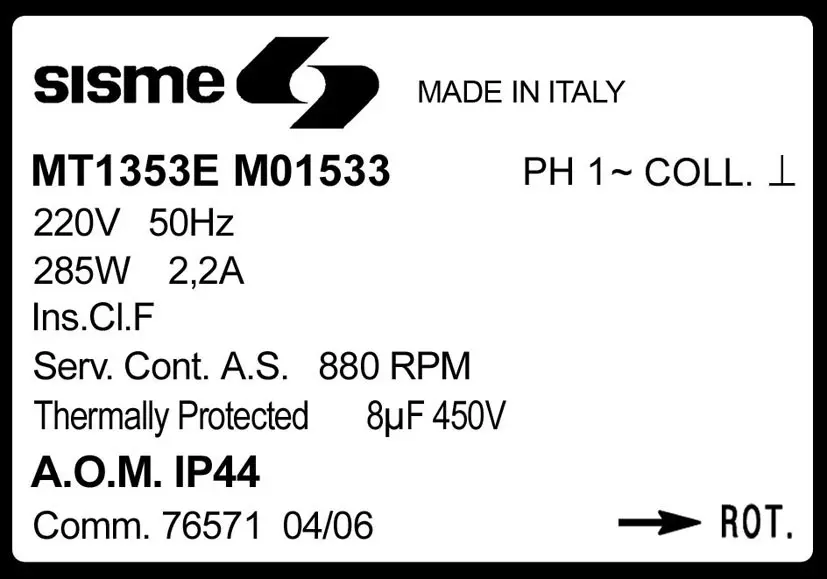 6185000887-MOTEUR SISME MO1533 "MT1353E" 2