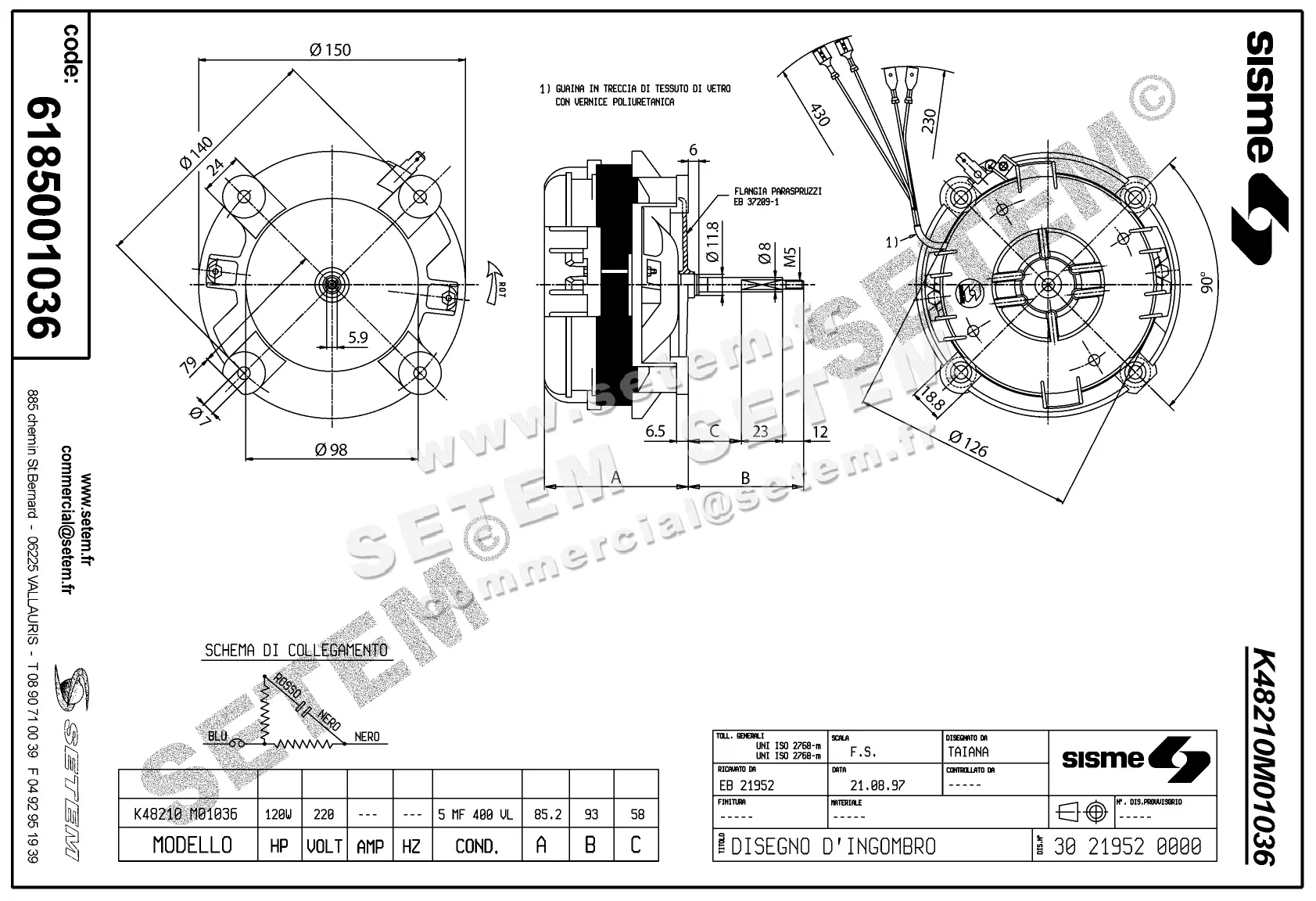 6185001036-MOTEUR SISME K48210MO1036