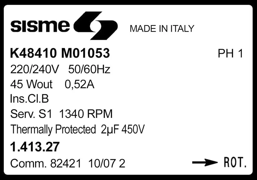 6185001053-MOTEUR SISME K48410MO1053 "141327" 2