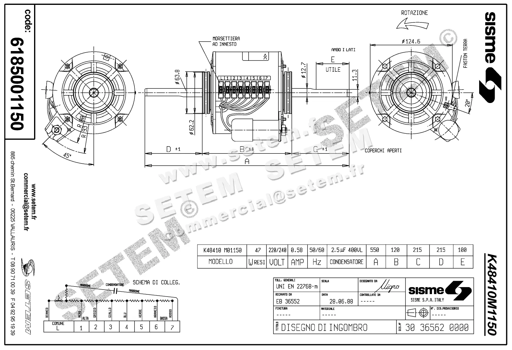 6185001150-MOTEUR SISME K48410MO1150