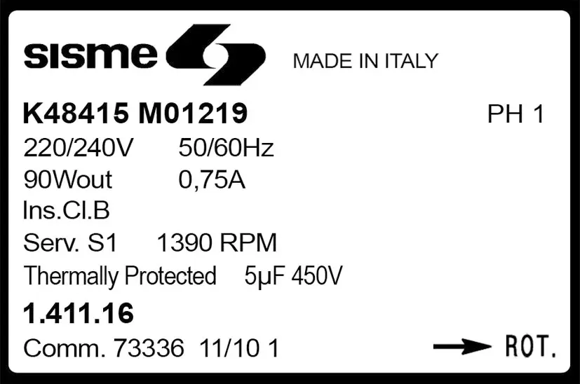 6185001219-MOTEUR SISME K48415M01219 "141116" 2
