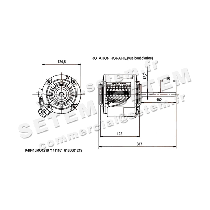 6185001219-MOTEUR SISME K48415M01219 "141116" 3