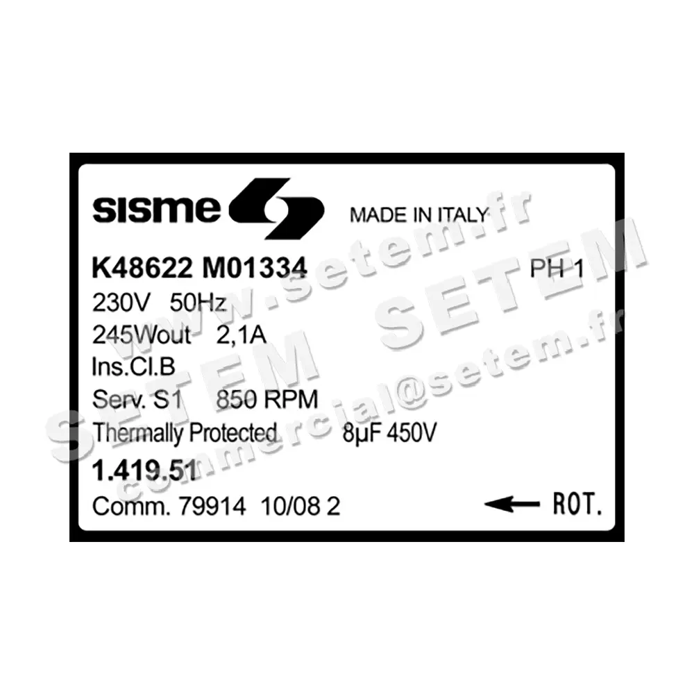 6185001334-MOTEUR SISME K48622M01334 "141951" 2