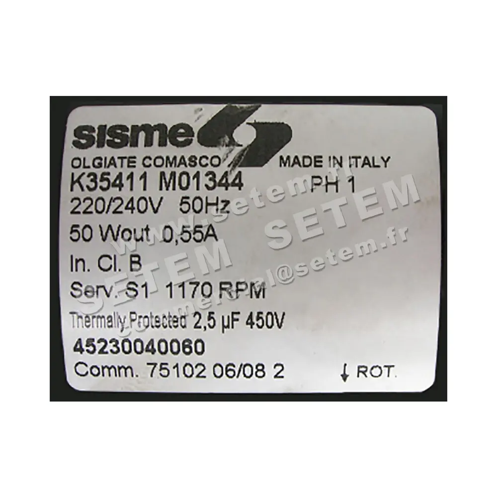 6185001344-MOTEUR SISME K35411M01344 "45230040060" 4