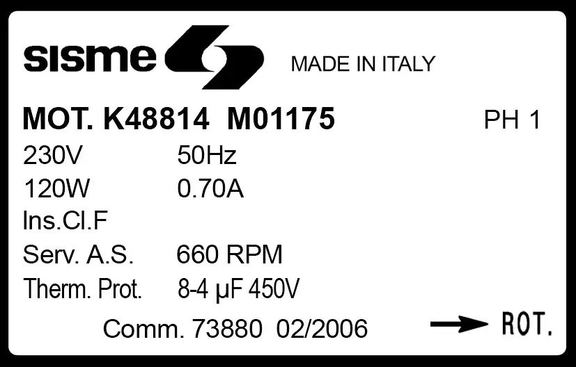 6185001375-MOTEUR SISME K48814MO1175 2