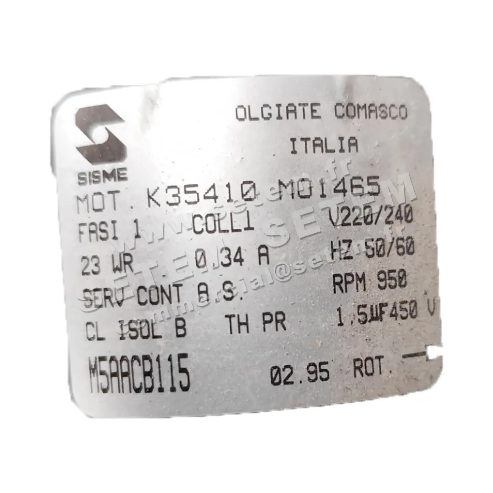 6185001465-MOTEUR SISME K35410MO1465 "M5AACB115" 2