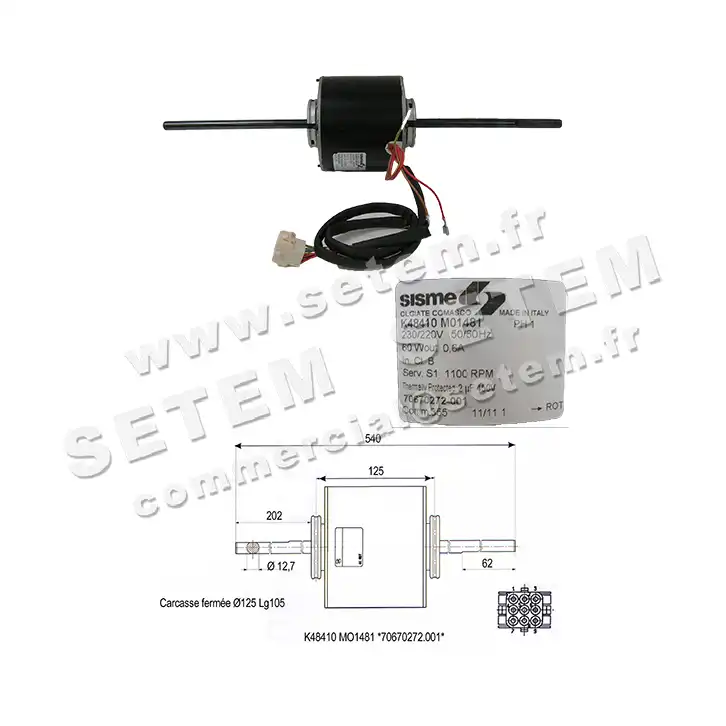 6185001481-MOTEUR SISME K48410MO1481 "70670272.001" 4