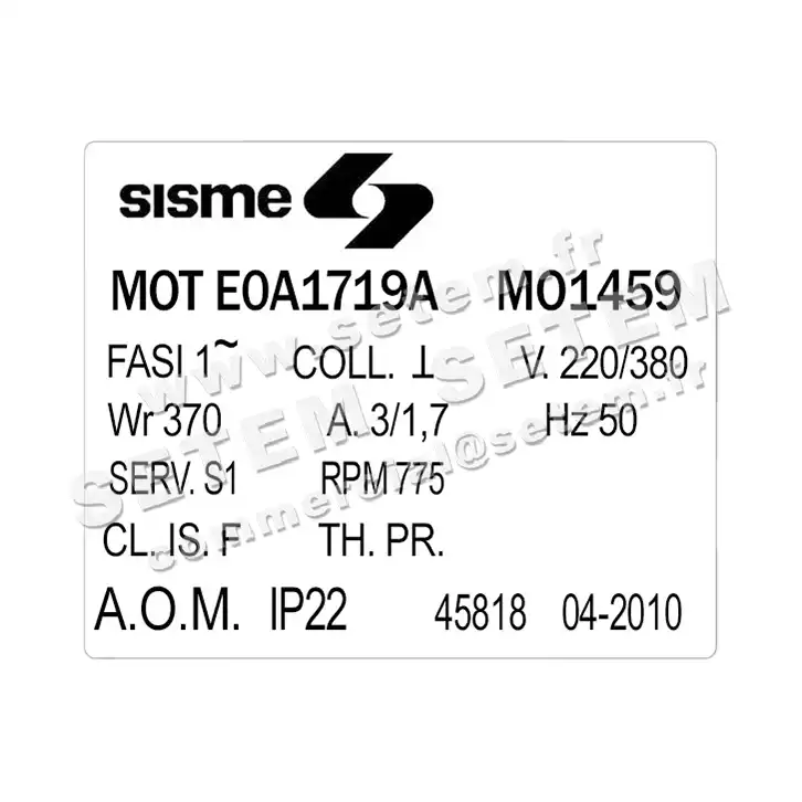 6185001494-MOTEUR SISME K60635MO1459 "MT1494" 2