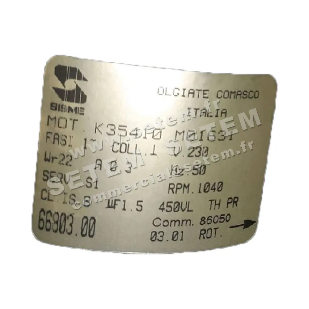 6185001631-MOTEUR SISME K35410M01631