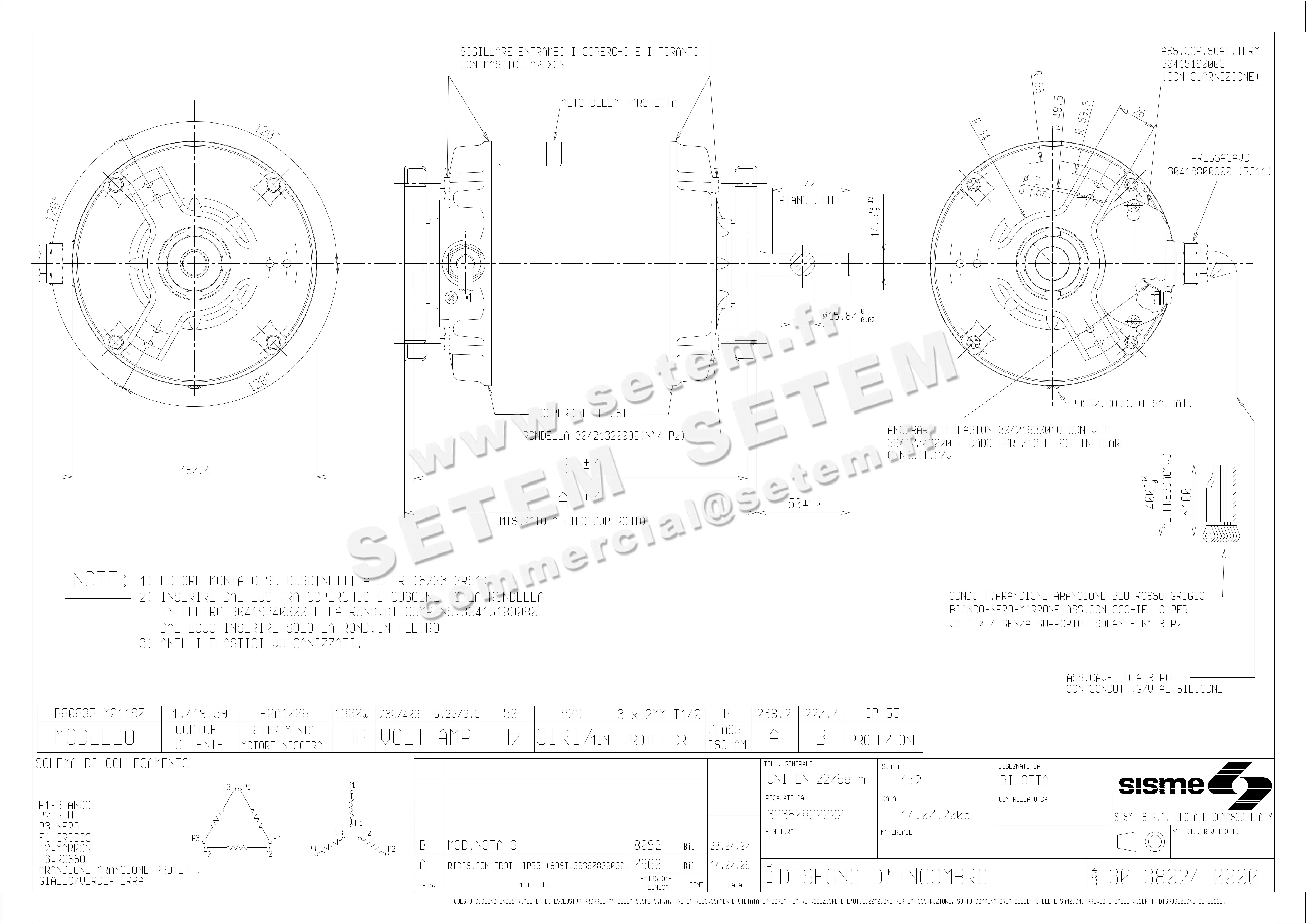 6185001706-MOTEUR SISME P60635 E0A1706 "141939" 4