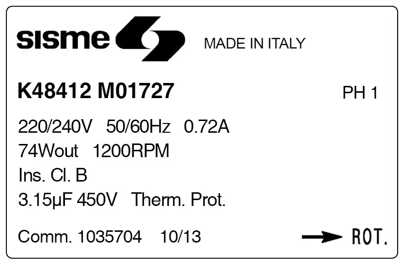 6185001727-MOTEUR SISME K48412M01727 2