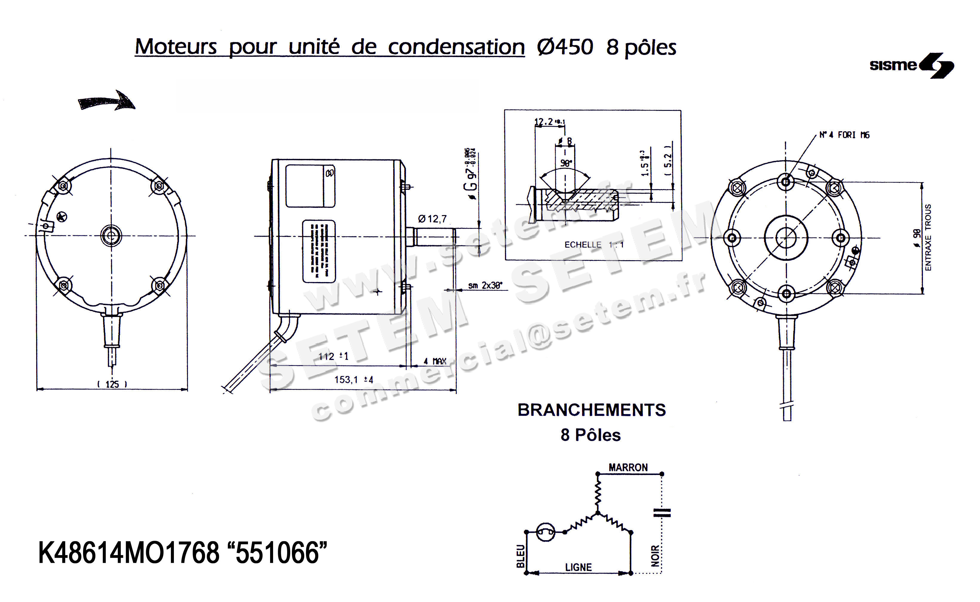 6185001768-MOTEUR SISME K48814M01768 "551066" 5