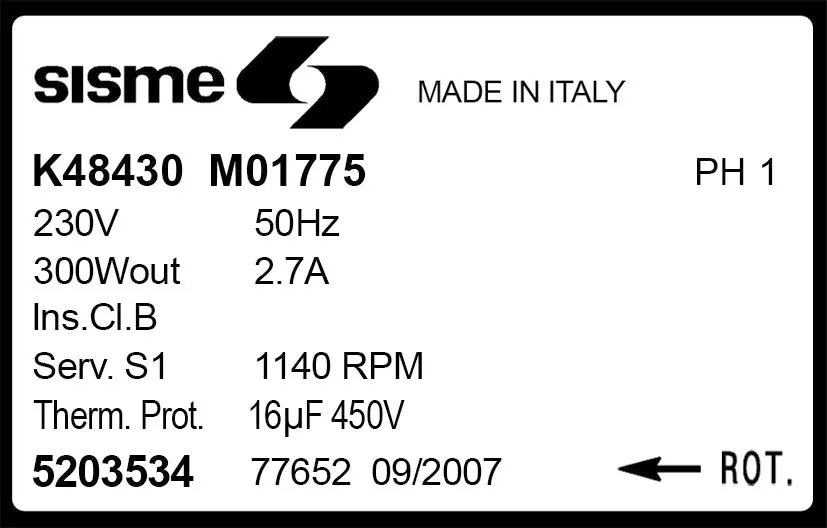 6185001775-MOTEUR SISME K48430M01775 "5203534" 2