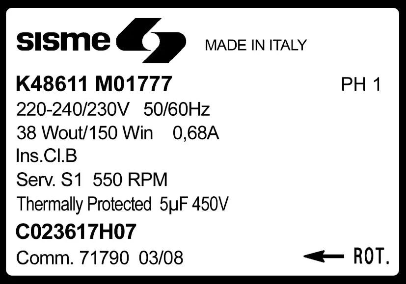 6185001777-MOTEUR SISME K48611MO1777 "C023617H07" 2