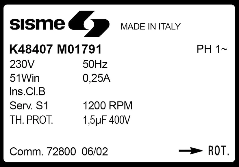 6185001791-MOTEUR SISME K48407MO1791 2